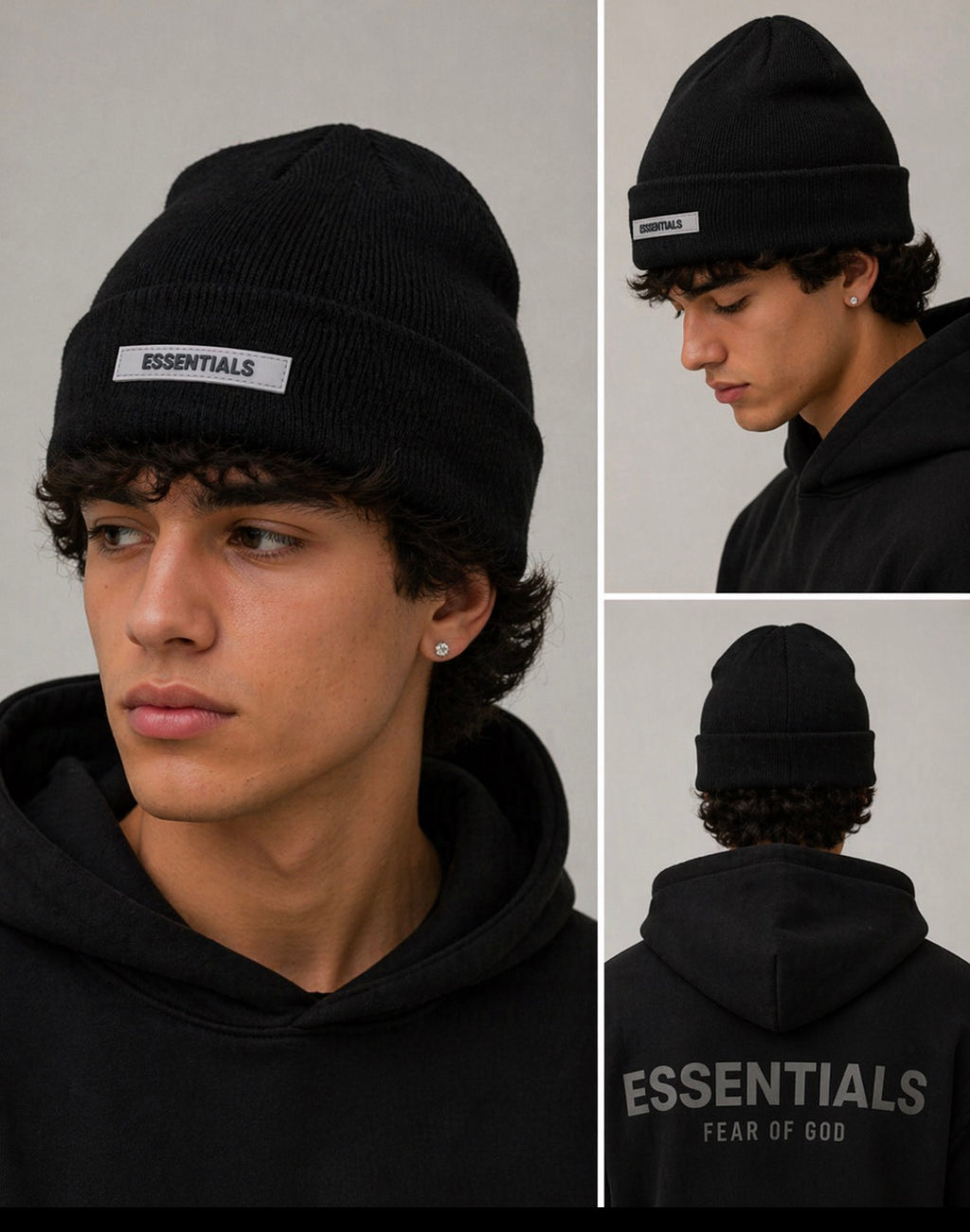 Fear of God Essentials ribbed knit beanie - Black NWT