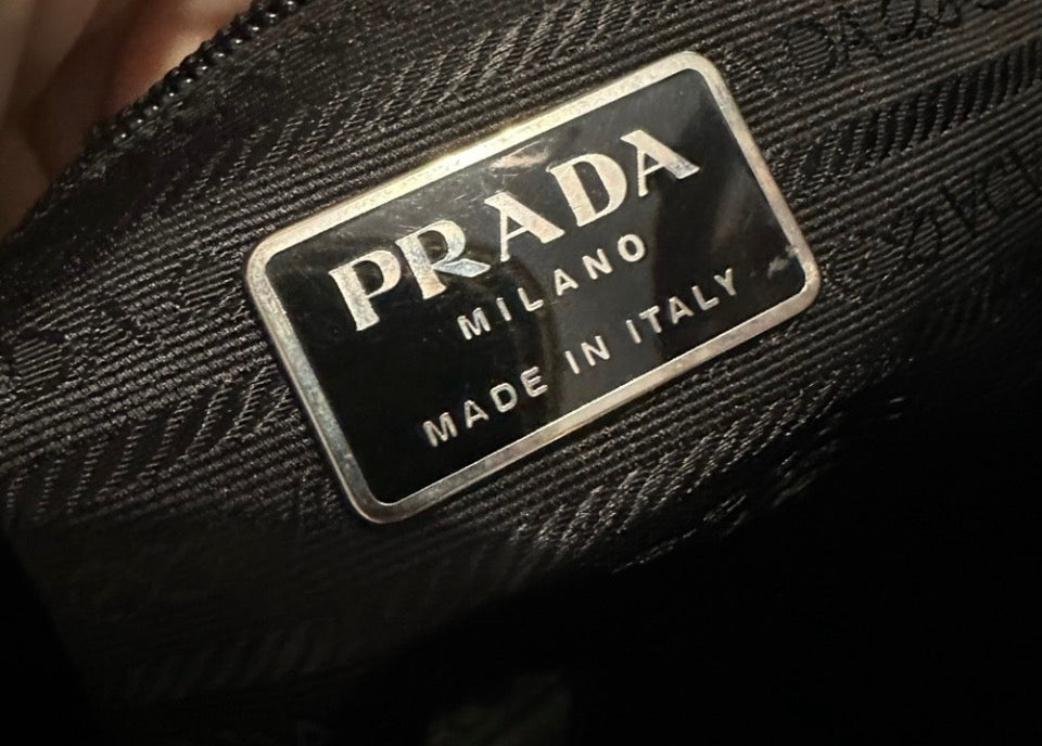 Prada FW1998 Black Metal Handle Shoulder Bag