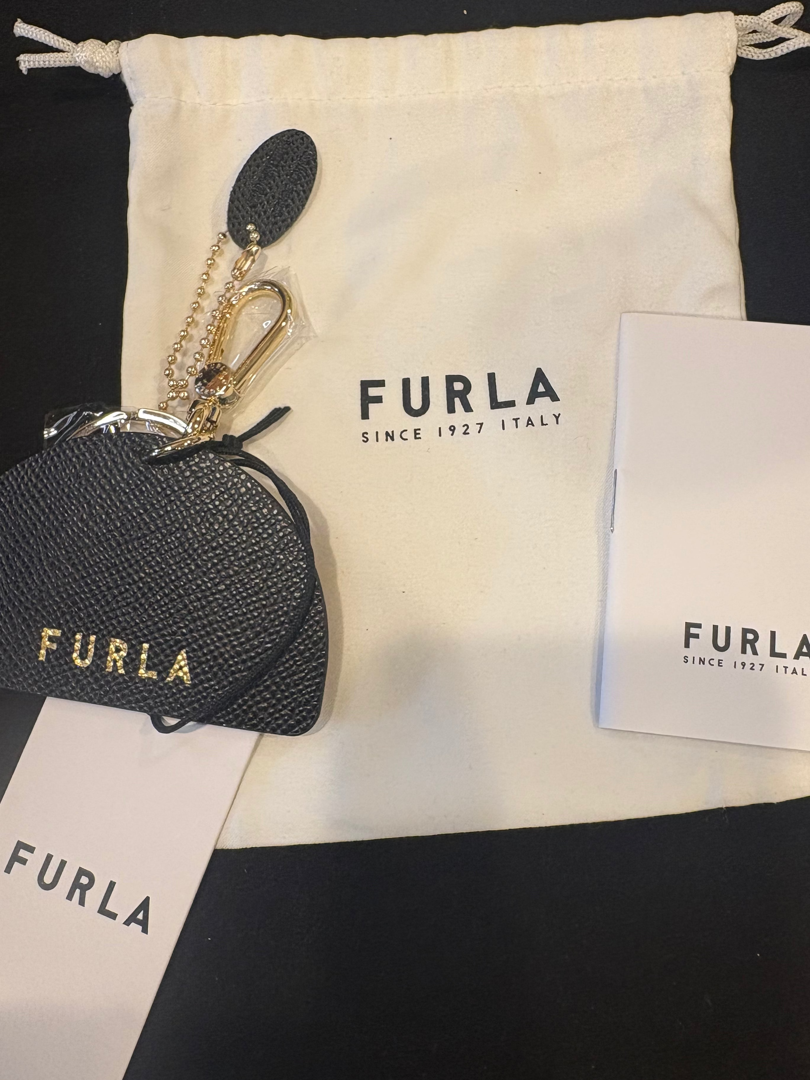 Furla Rainbow Leather Bag Charm / Keychain New