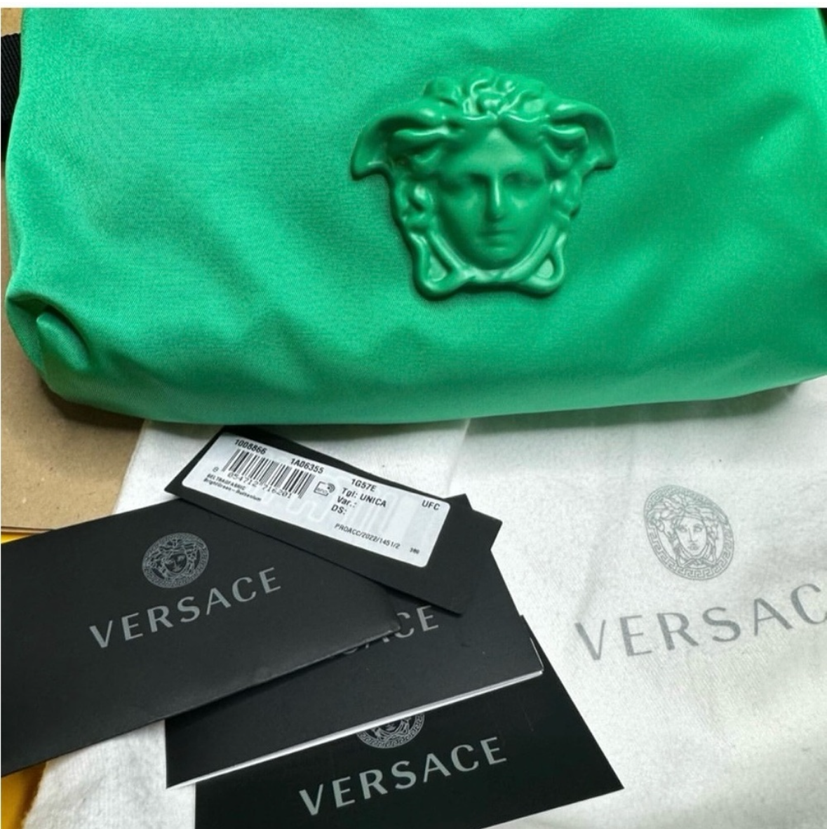 Versace Green Medusa Nylon Belt Bag Full inclusion