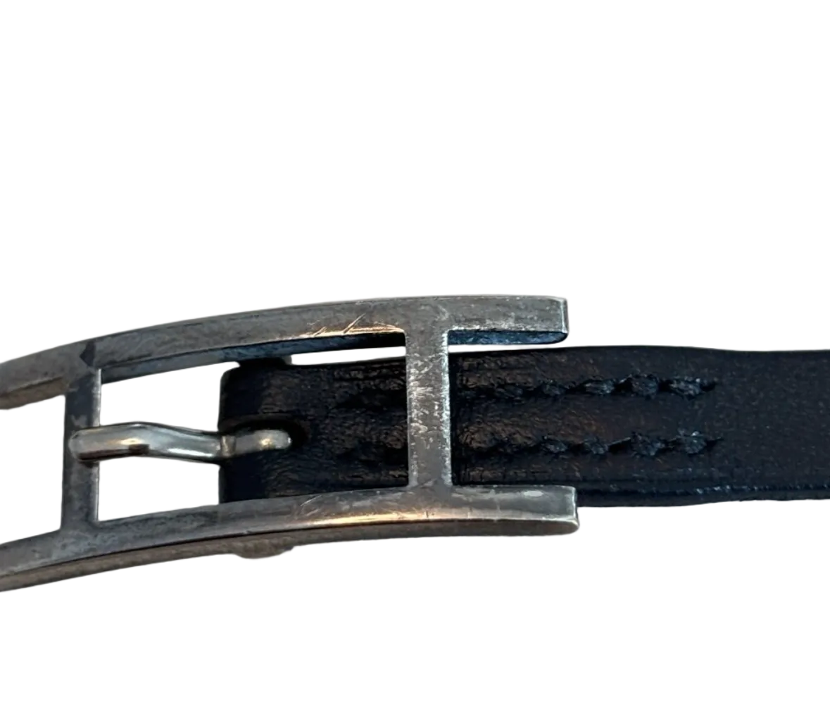 Hermès Behapi Double Tour Leather Wrap Bracelet / Choker – Black