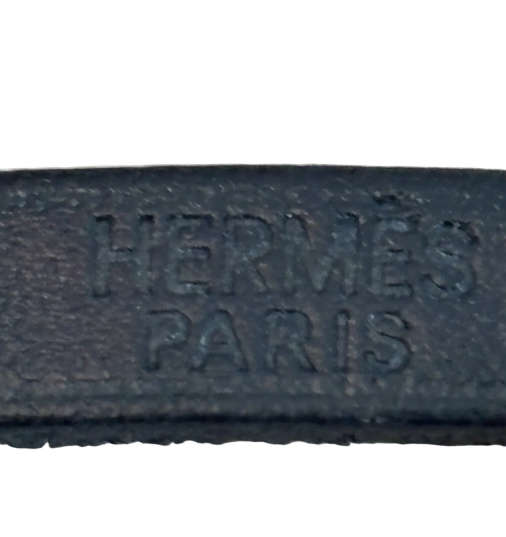 Hermès Behapi Double Tour Leather Wrap Bracelet / Choker – Black