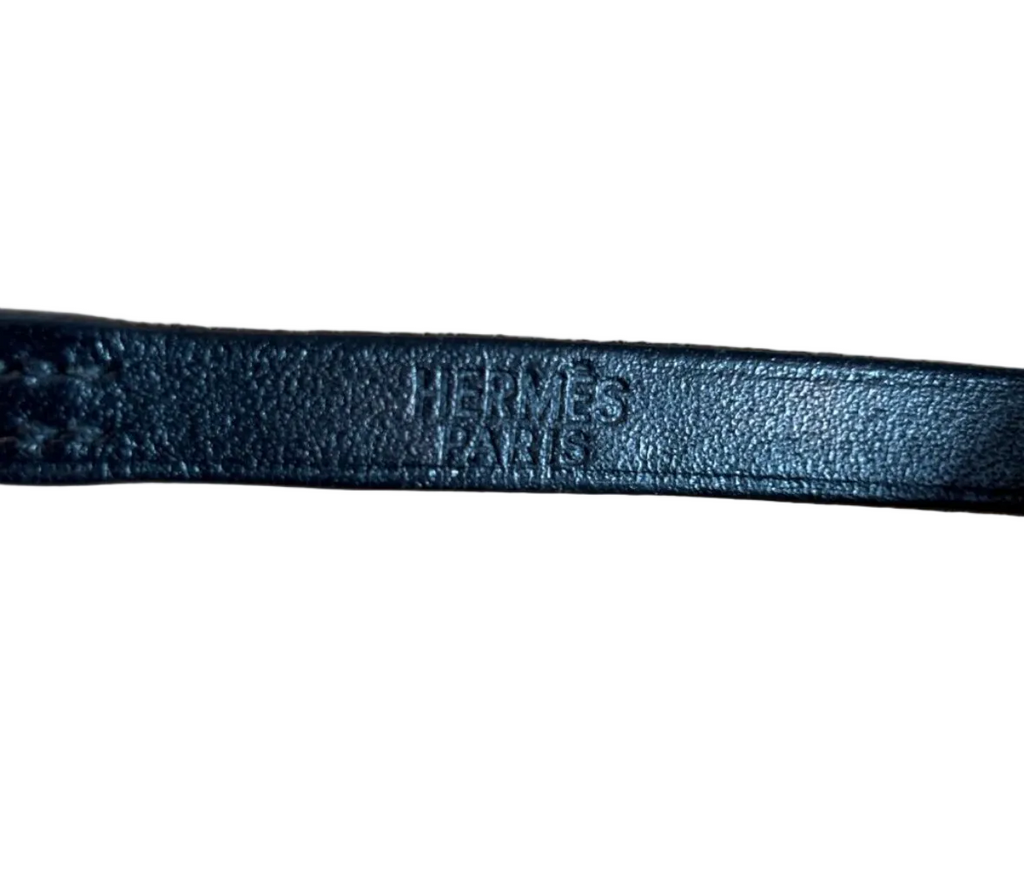 Hermès Behapi Double Tour Leather Wrap Bracelet / Choker – Black