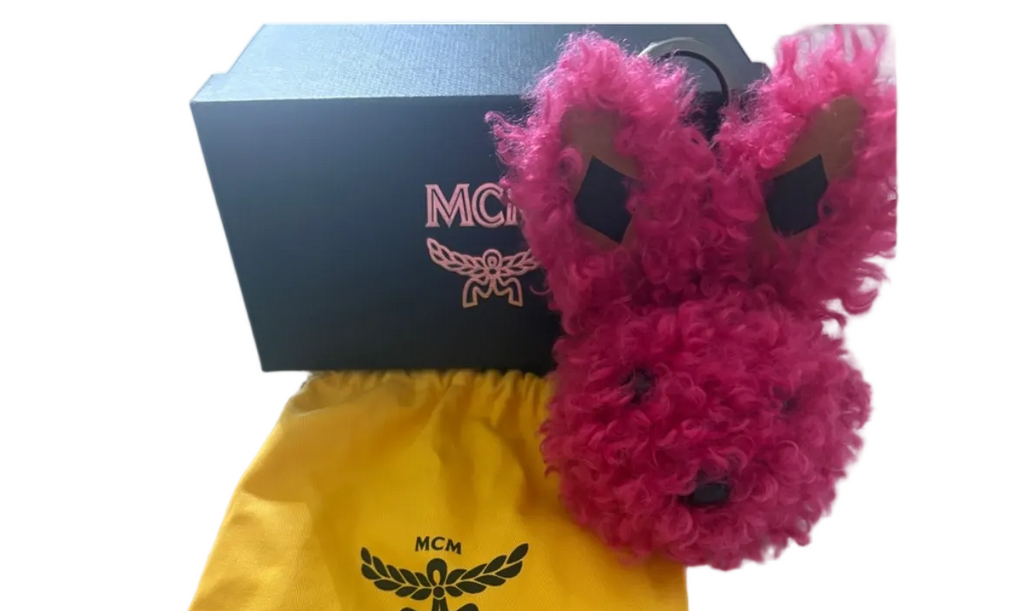 MCM Pink Shearling Bunny Bag Charm / Keychain – Limited Edition, Full Inclusion