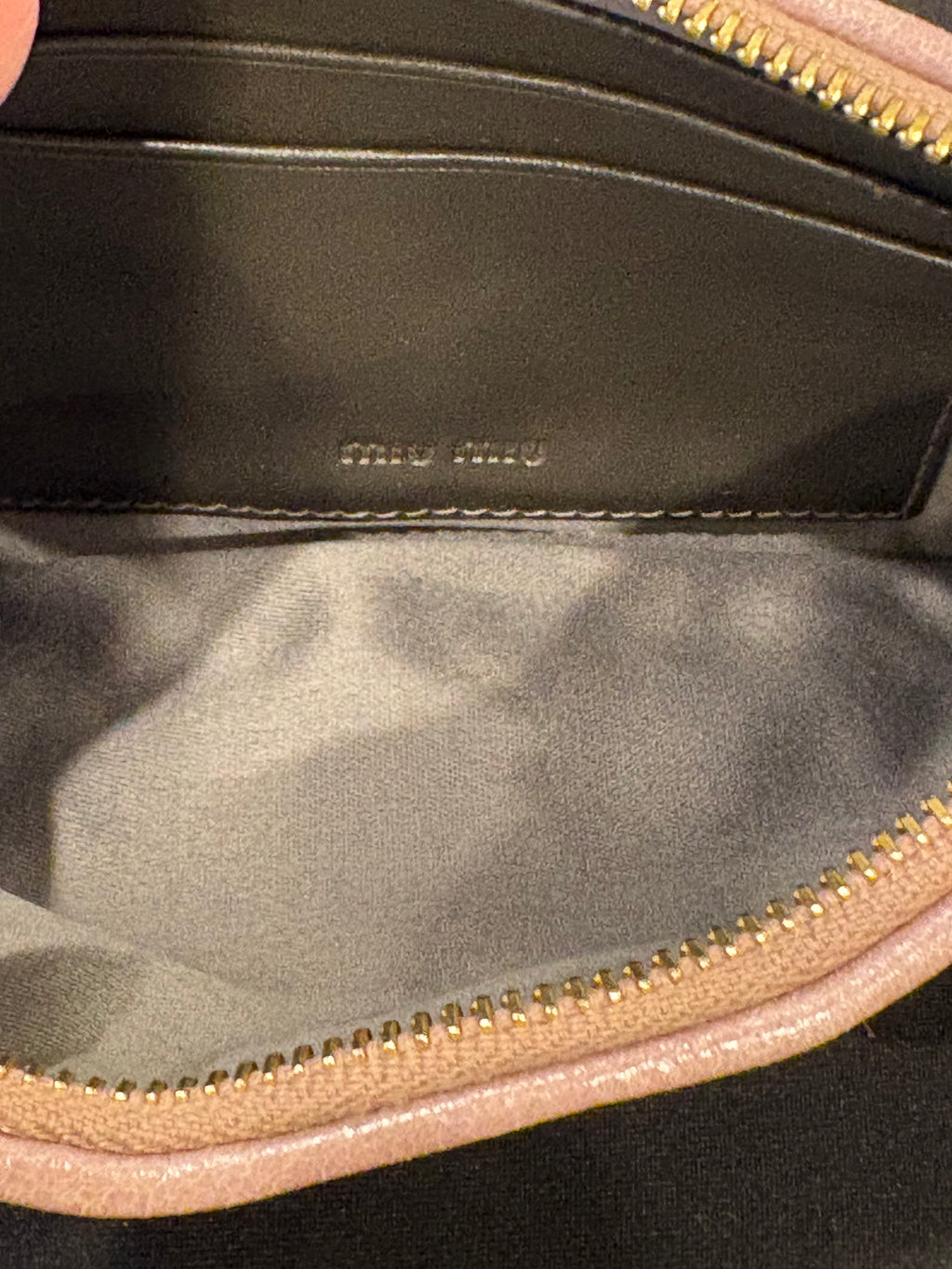 Miu Miu Matelassé Leather Mini Pouch / Clutch – Dusty Pink