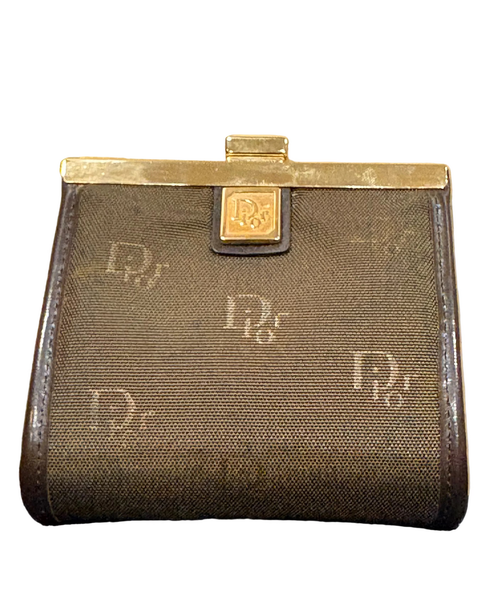Christian Dior Vintage Trotter Monogram Kiss-Lock Coin Purse Wallet