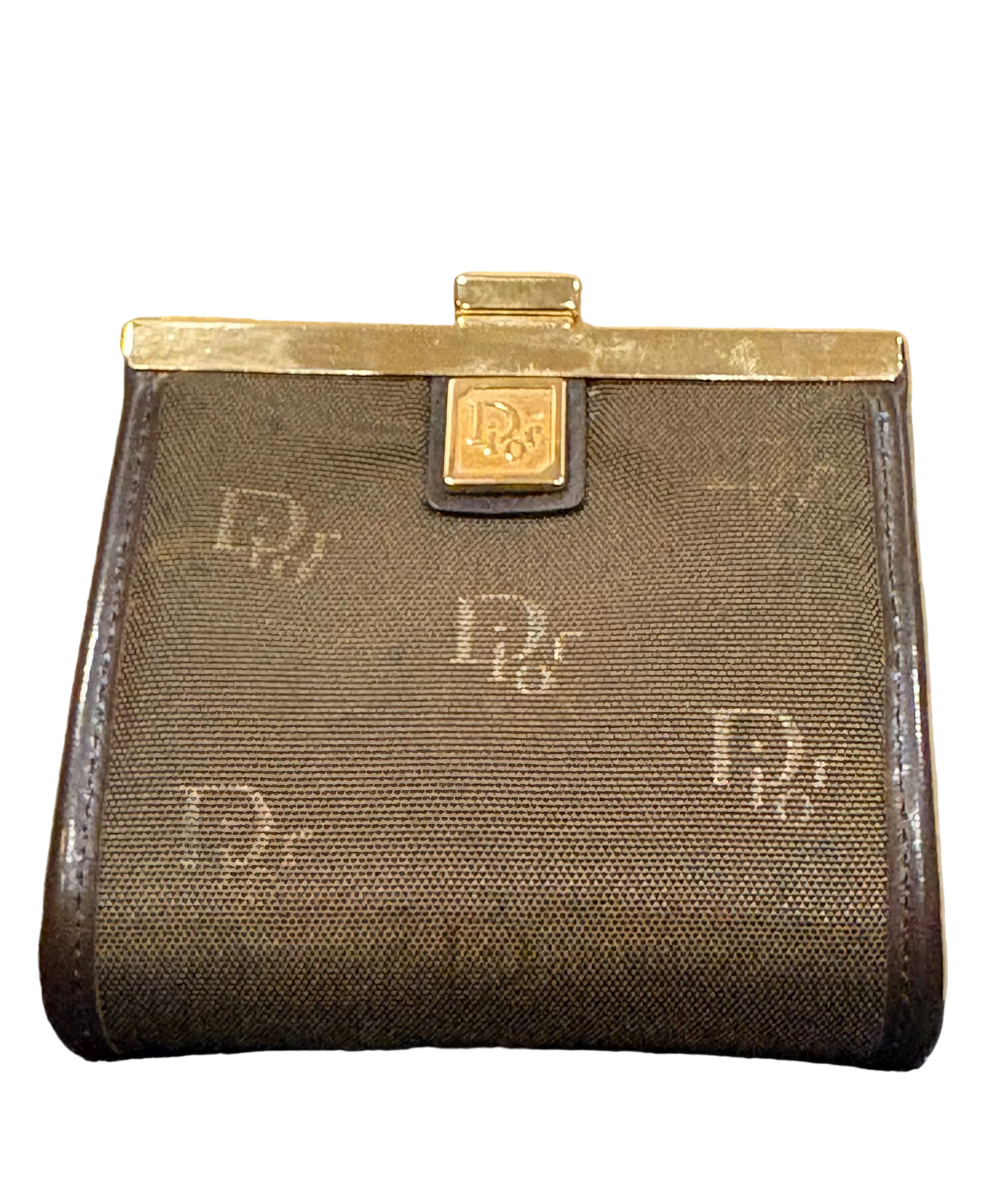 Christian Dior Vintage Trotter Monogram Kiss-Lock Coin Purse Wallet