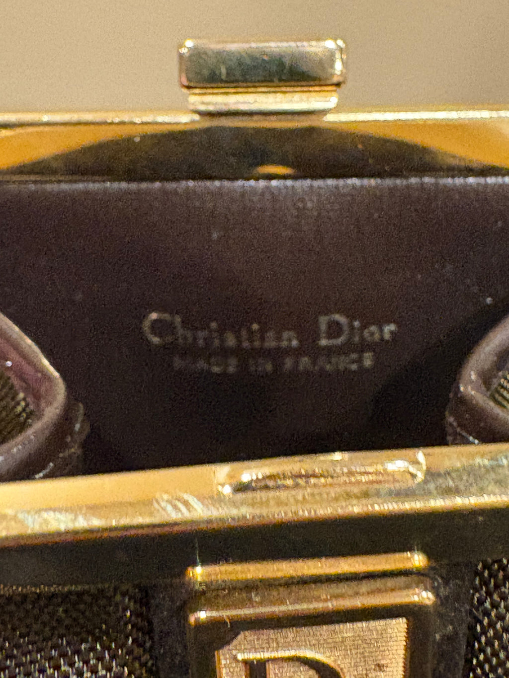 Christian Dior Vintage Trotter Monogram Kiss-Lock Coin Purse Wallet