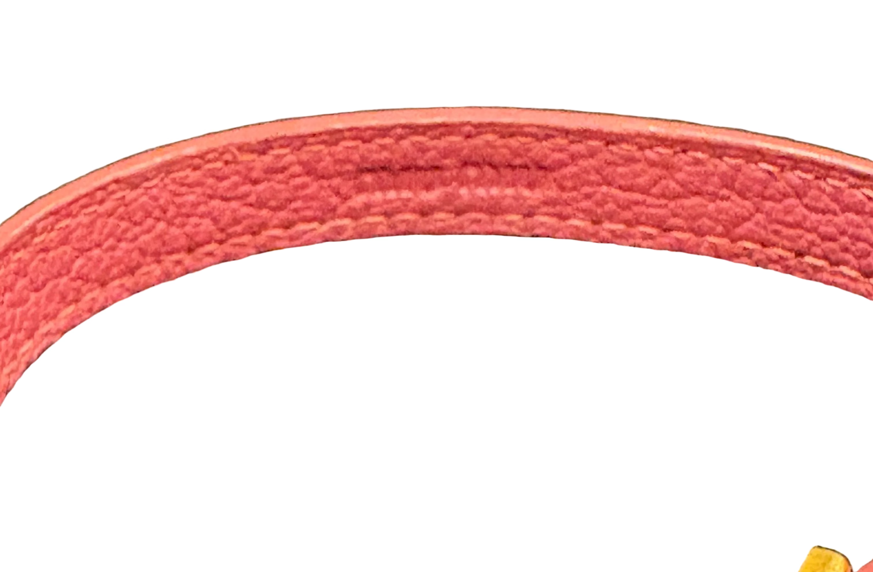 Miu Miu Crystal Charm Leather Bracelet – Pink Madras Leather Gold Tone