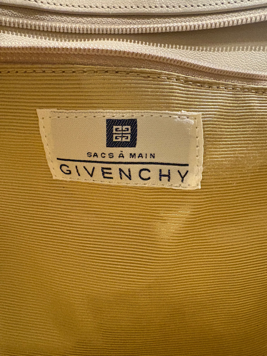 Givenchy Vintage Leather Logo Tote Bag – Cream / Ivory Embossed 4G