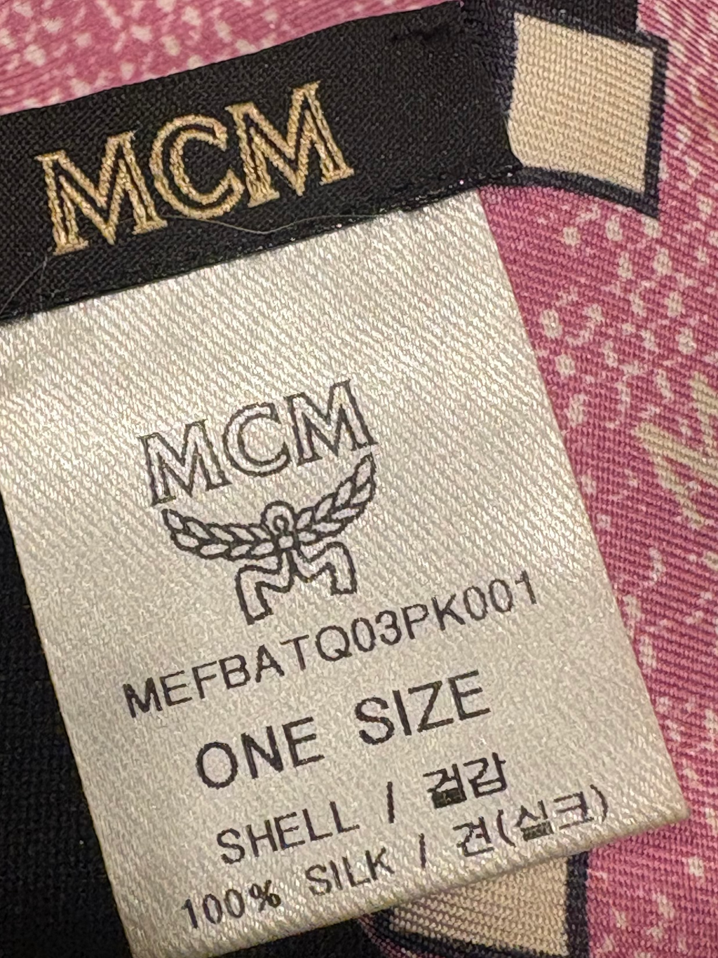 MCM Vintage Monogram Silk Twilly Scarf – Sugar Pink