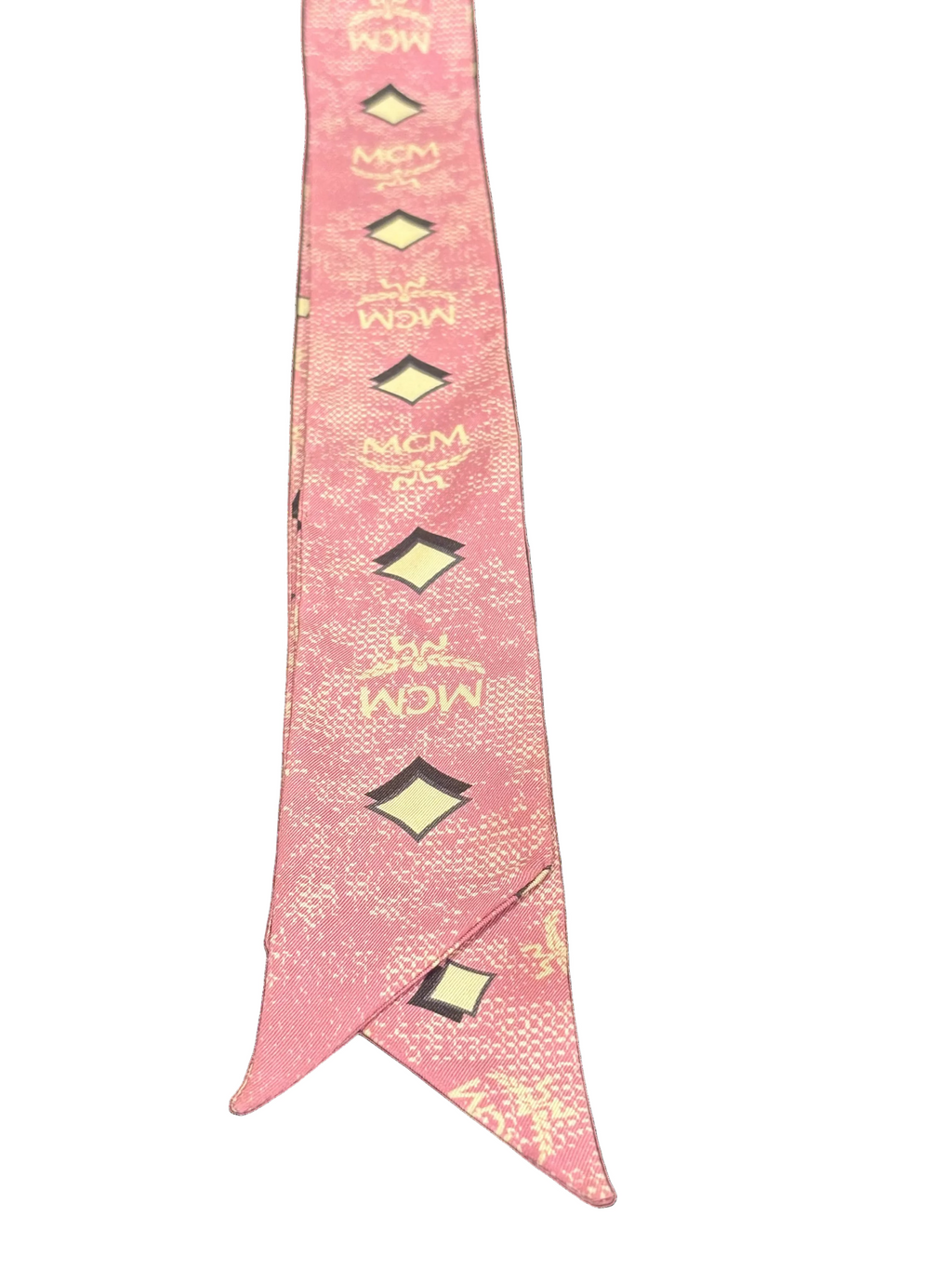 MCM Vintage Monogram Silk Twilly Scarf – Sugar Pink