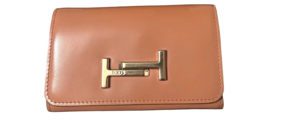 TOD’S Camel Leather Trifold Wallet
