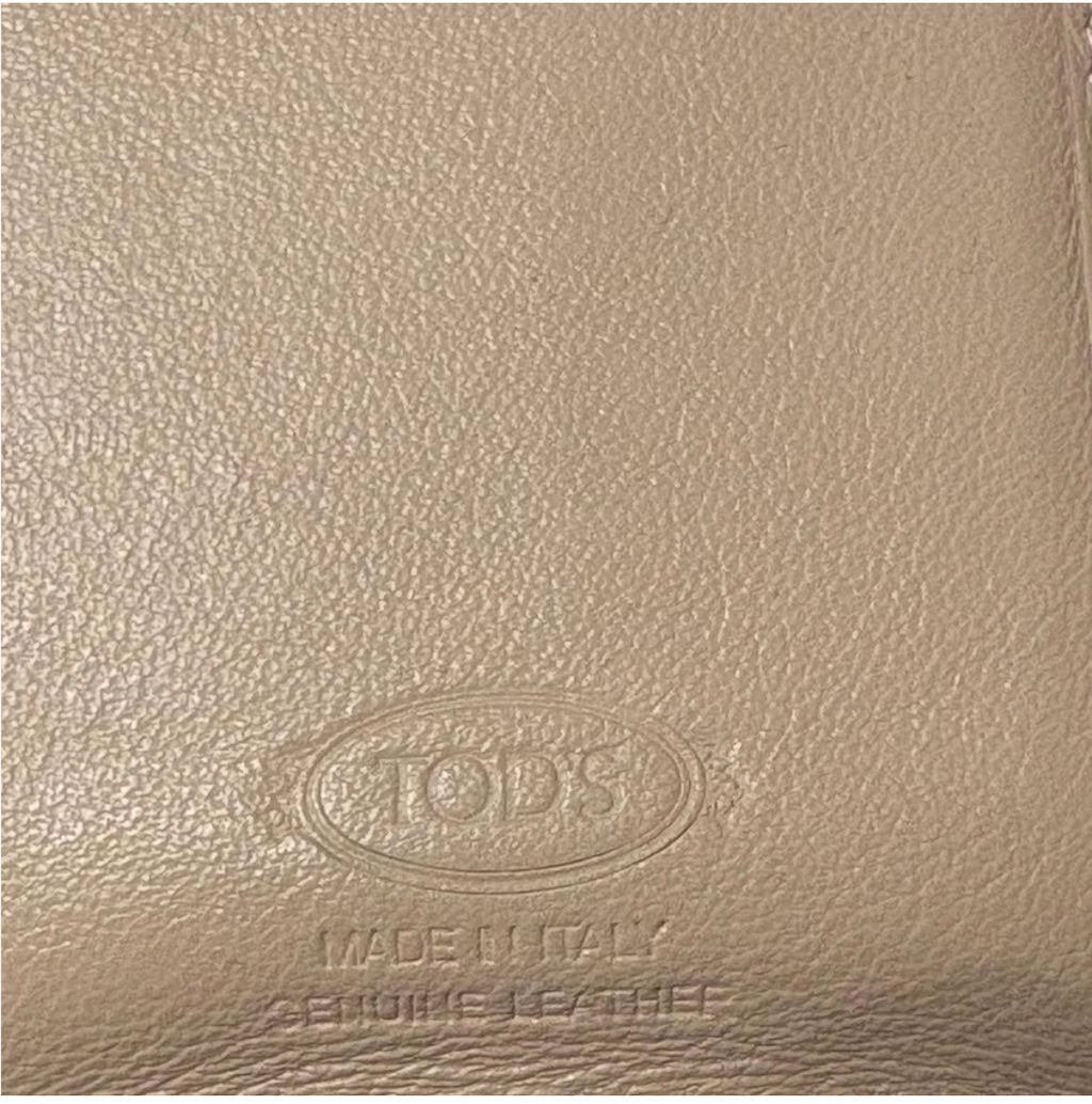 TOD’S Camel Leather Trifold Wallet