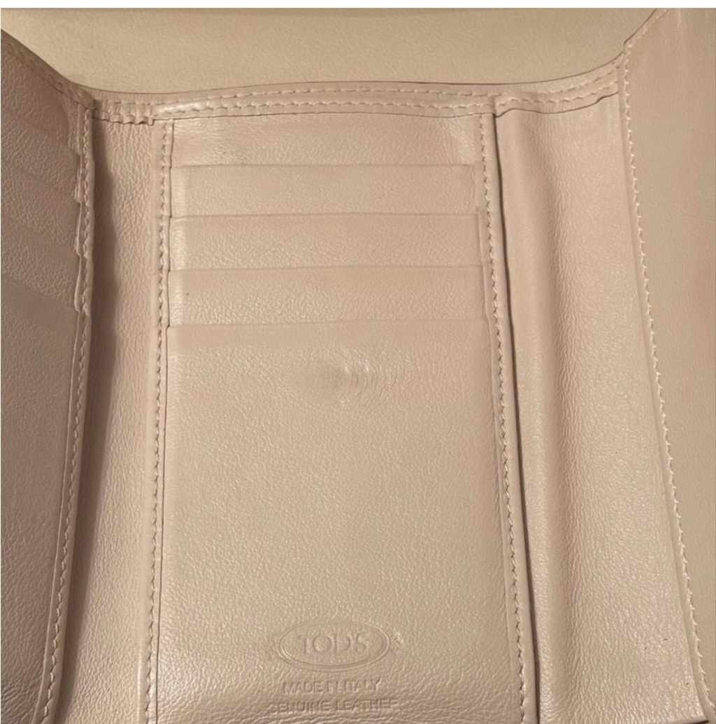 TOD’S Camel Leather Trifold Wallet