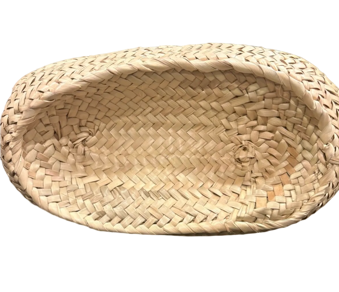 Poolside New York Woven Straw Tote Silver Leather Handles New