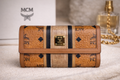 MCM Visetos Monogram Continental Wallet – Cognac | Gold Hardware | Vintage