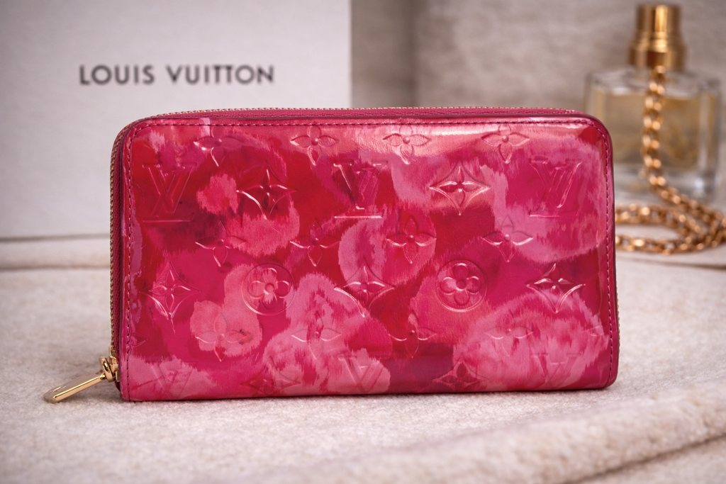 Louis Vuitton Monogram Vernis Ikat Zippy Wallet in Rose Indian