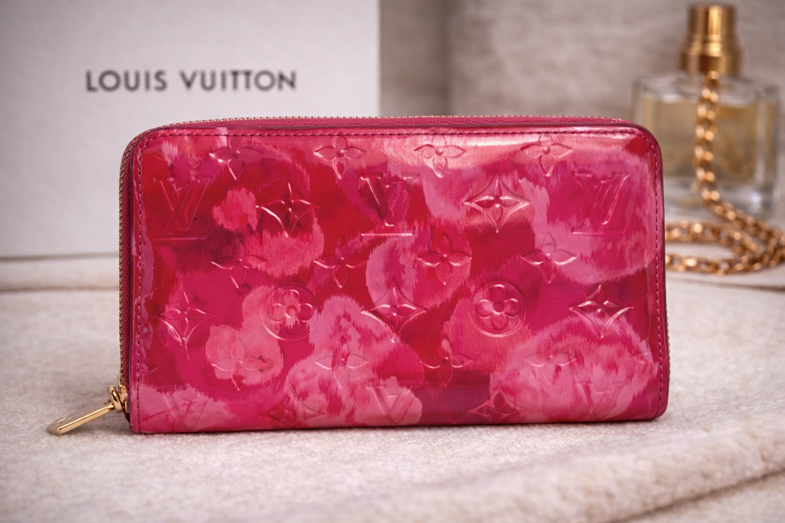 Louis Vuitton Monogram Vernis Ikat Zippy Wallet in Rose Indian