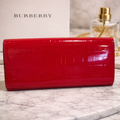 Burberry Red Patent Leather Long Wallet