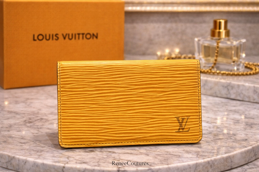 Louis Vuitton Epi Leather Card Holder – Mustard Yellow