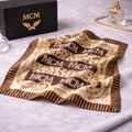 MCM Leopard Logo Print Vintage Scarf