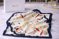Christian Dior Printed Scarf – Navy, Ivory & Red