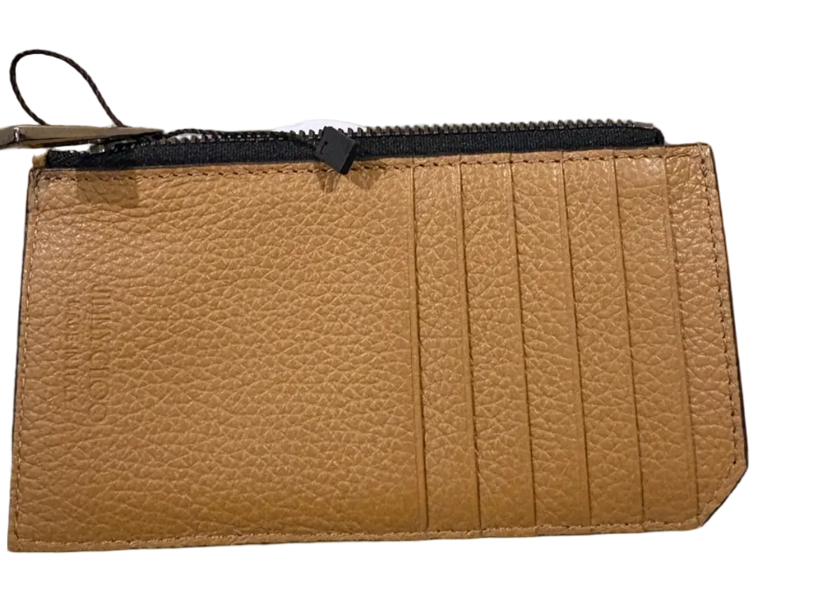 Jimmy Choo Star-Studded Leather Zip Cardholder / Slim Wallet