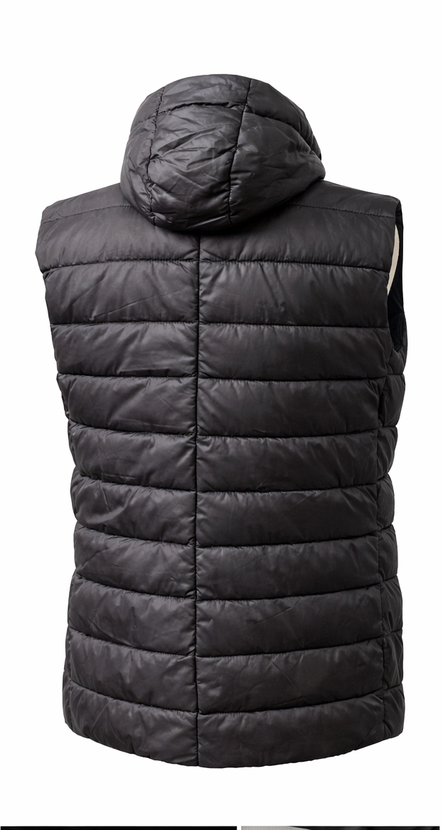 Moncler Black Quilted Down Puffer Vest | Size 5 (XL) | Logo Patch