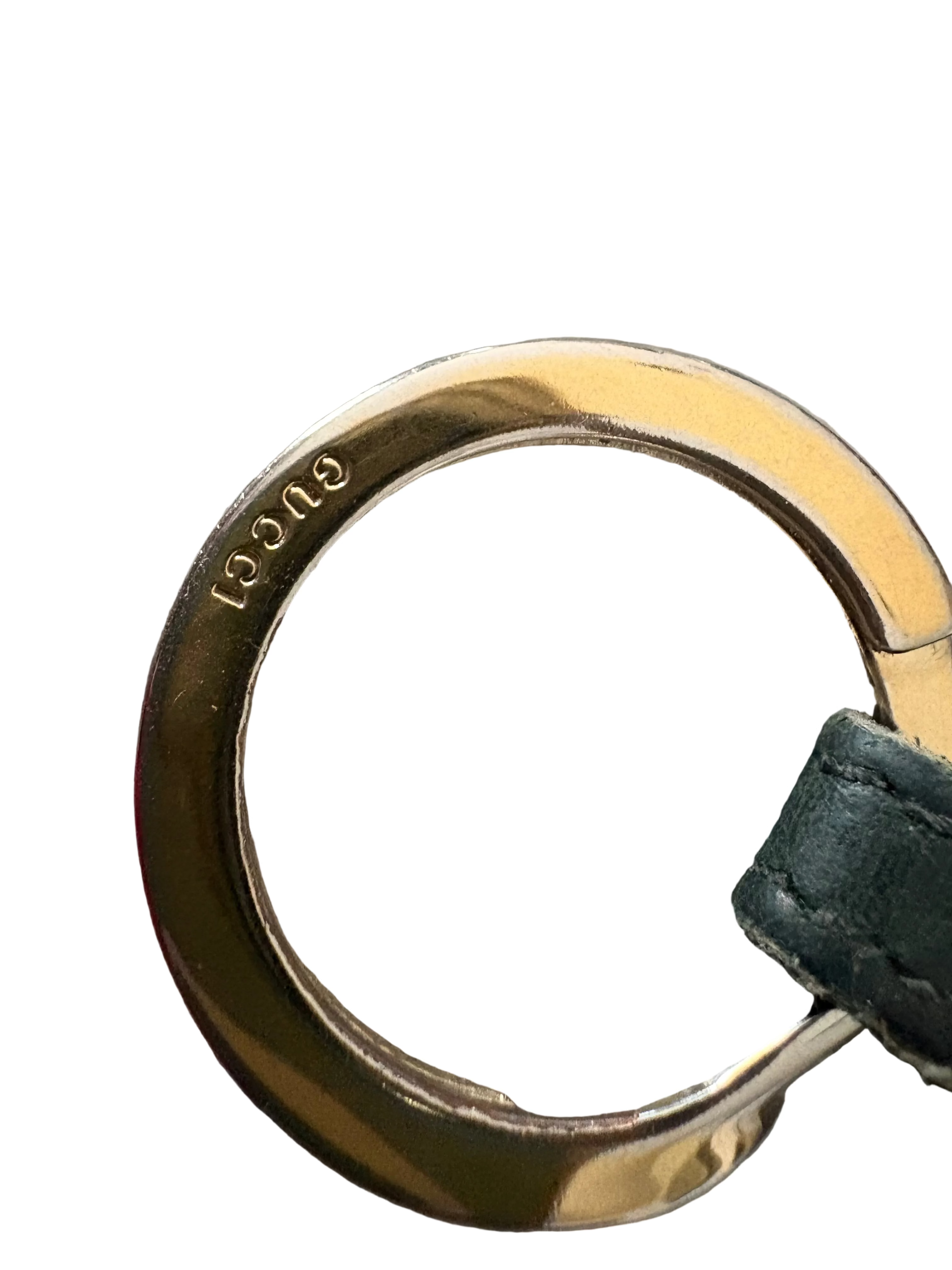 Gucci Interlocking GG Leather Keychain – Green & Gold | Made in Italy