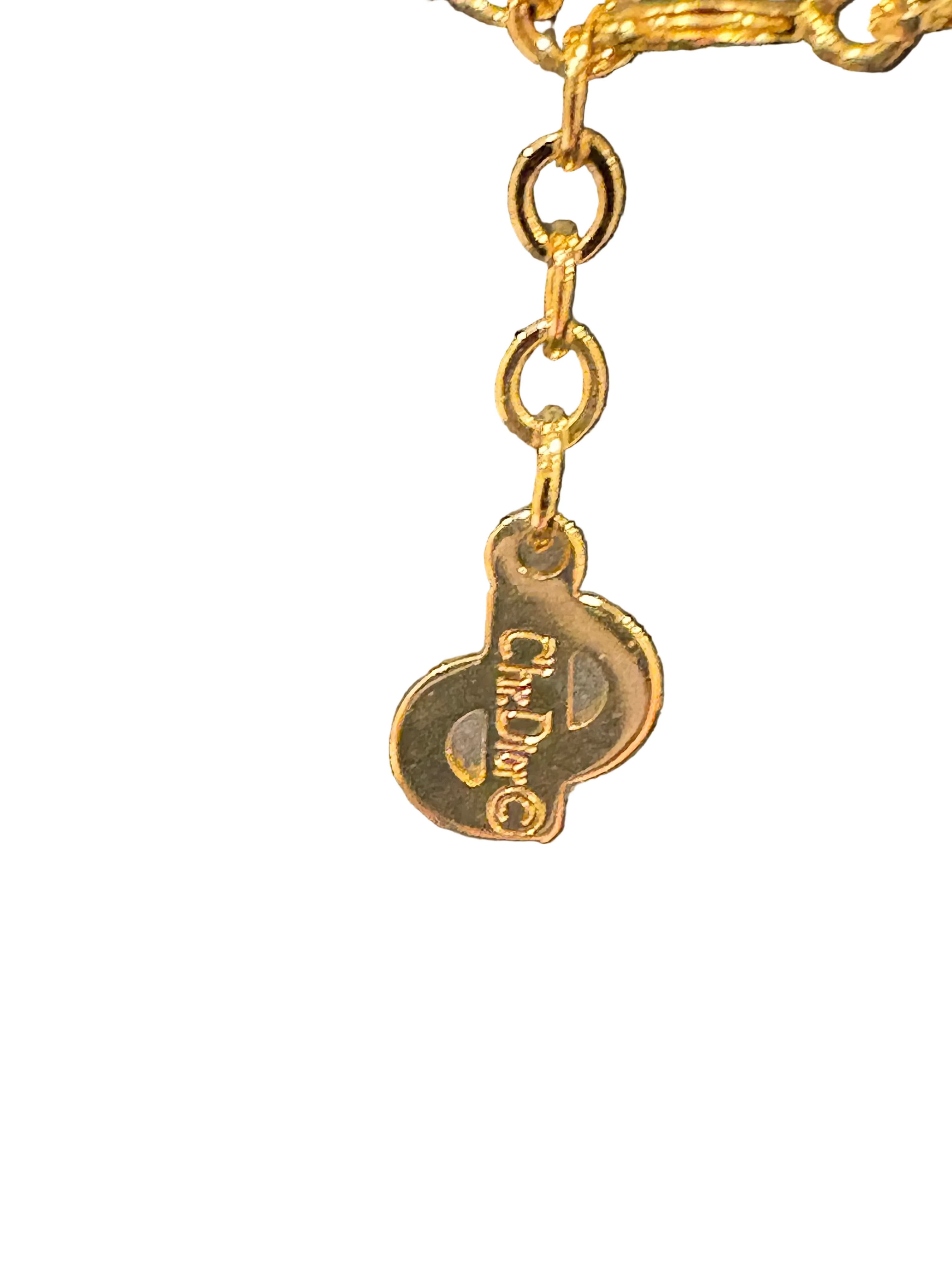 Christian Dior Pavé Crystal Pendant Necklace Gold Tone – Authentic Dior Jewelry