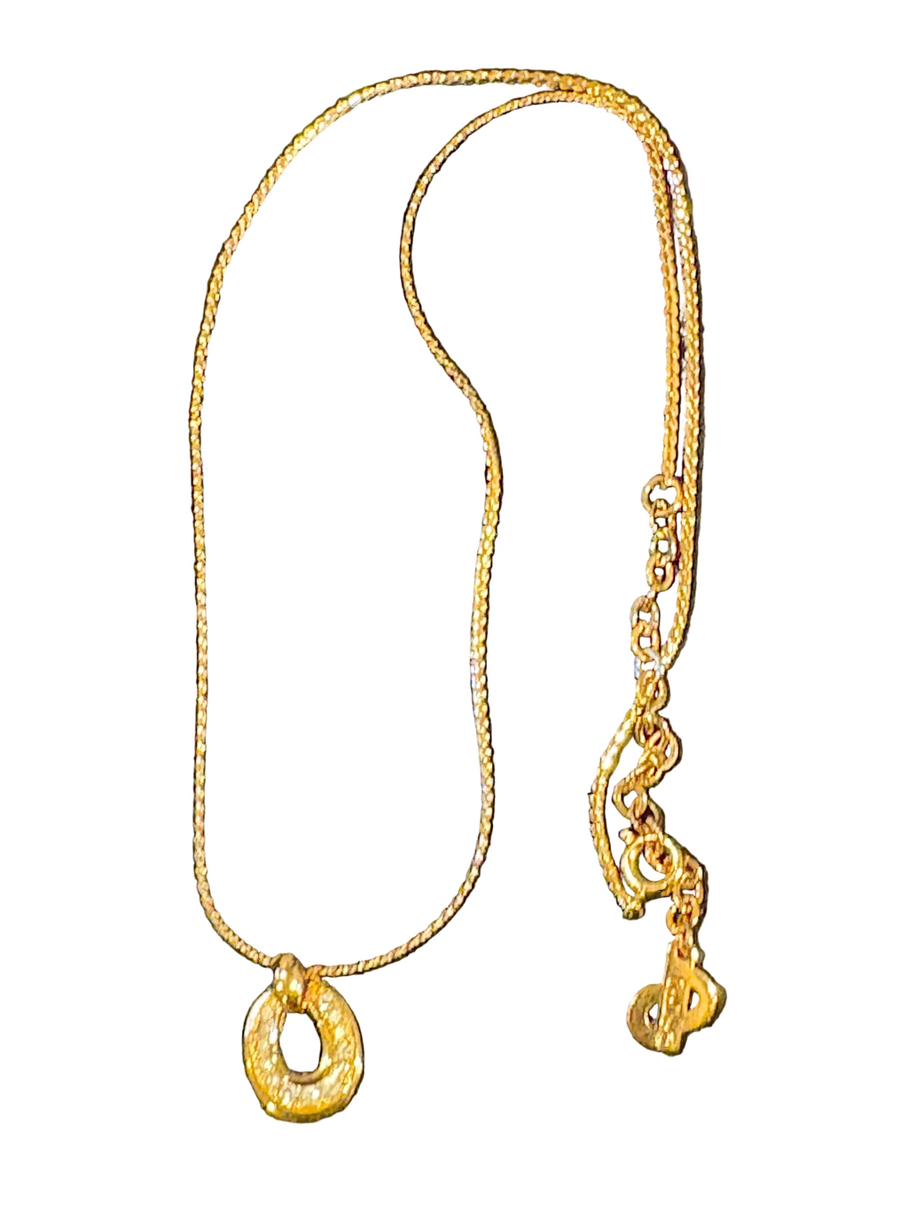 Christian Dior Pavé Crystal Pendant Necklace Gold Tone – Authentic Dior Jewelry