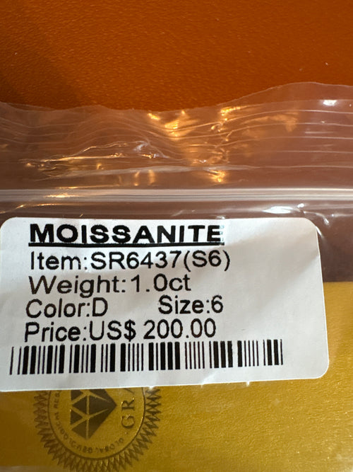 1ct Moissanite Ring | Size 6 | D Color | GRA Certified | Vintage Style Setting