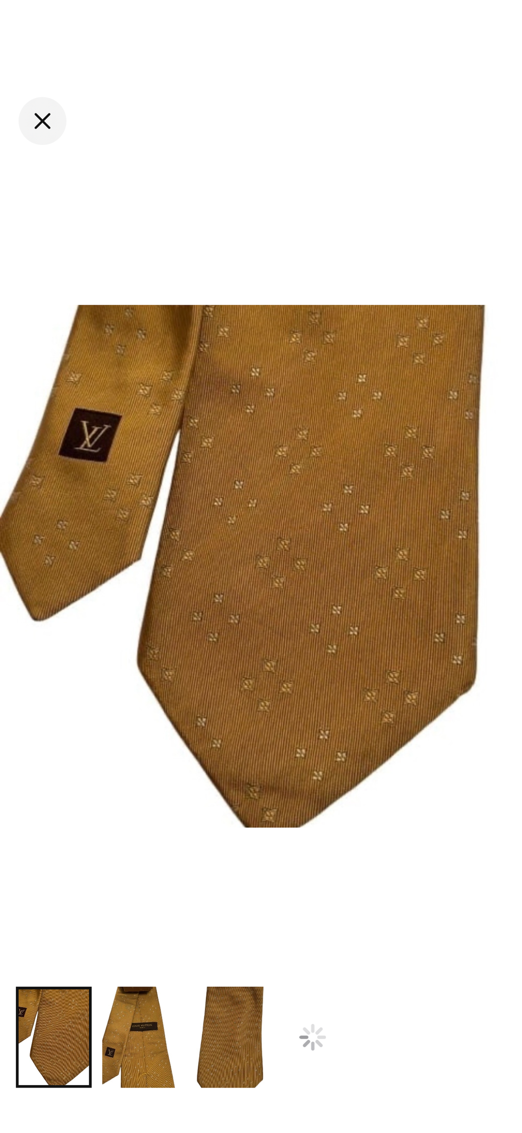 Louis Vuitton Silk Tie – Gold Pattern – Made in France