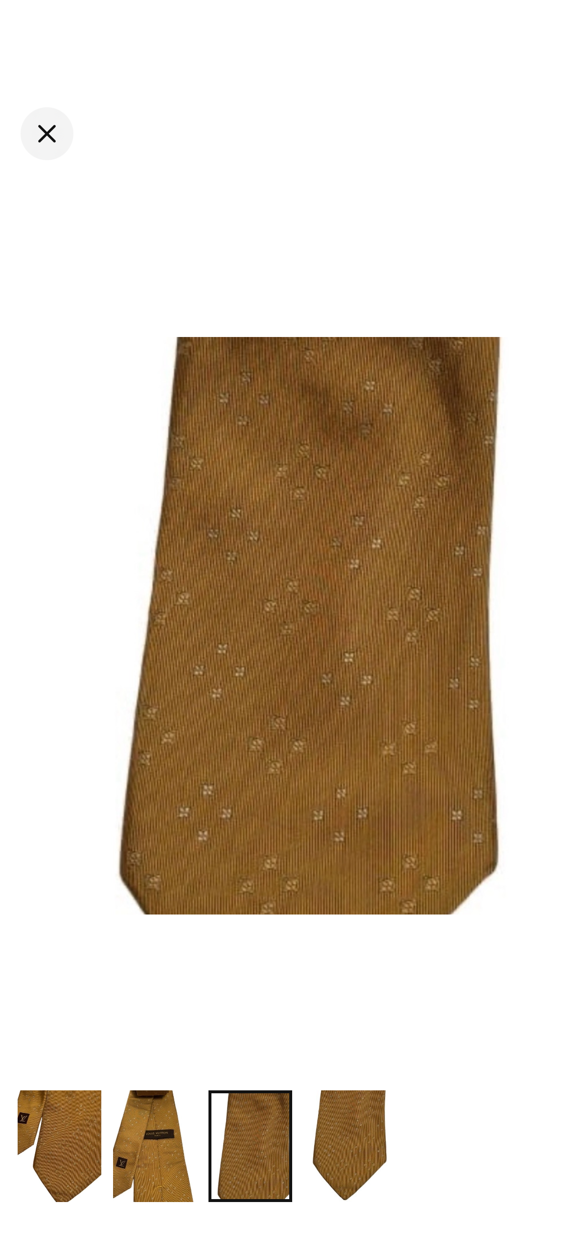 Louis Vuitton Silk Tie – Gold Pattern – Made in France