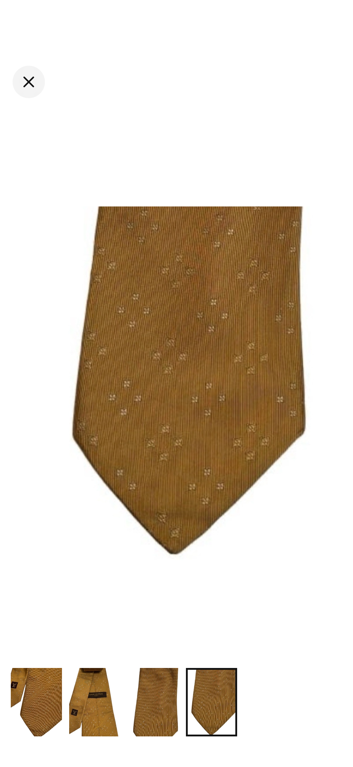 Louis Vuitton Silk Tie – Gold Pattern – Made in France