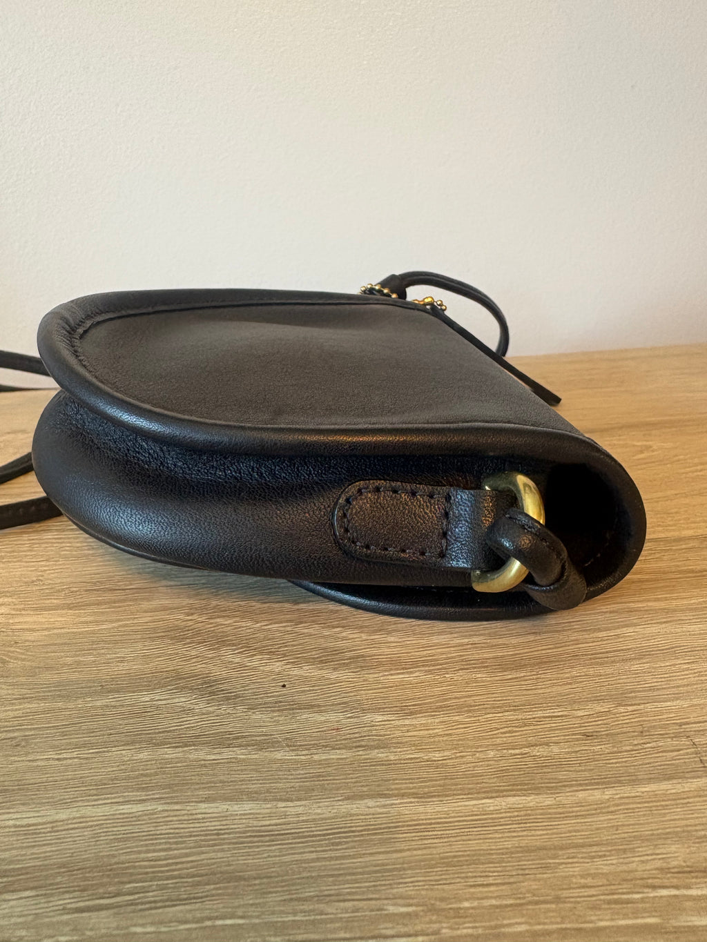 Vintage Coach Mini Watson Black Leather Crossbody Turnlock Bag 6606