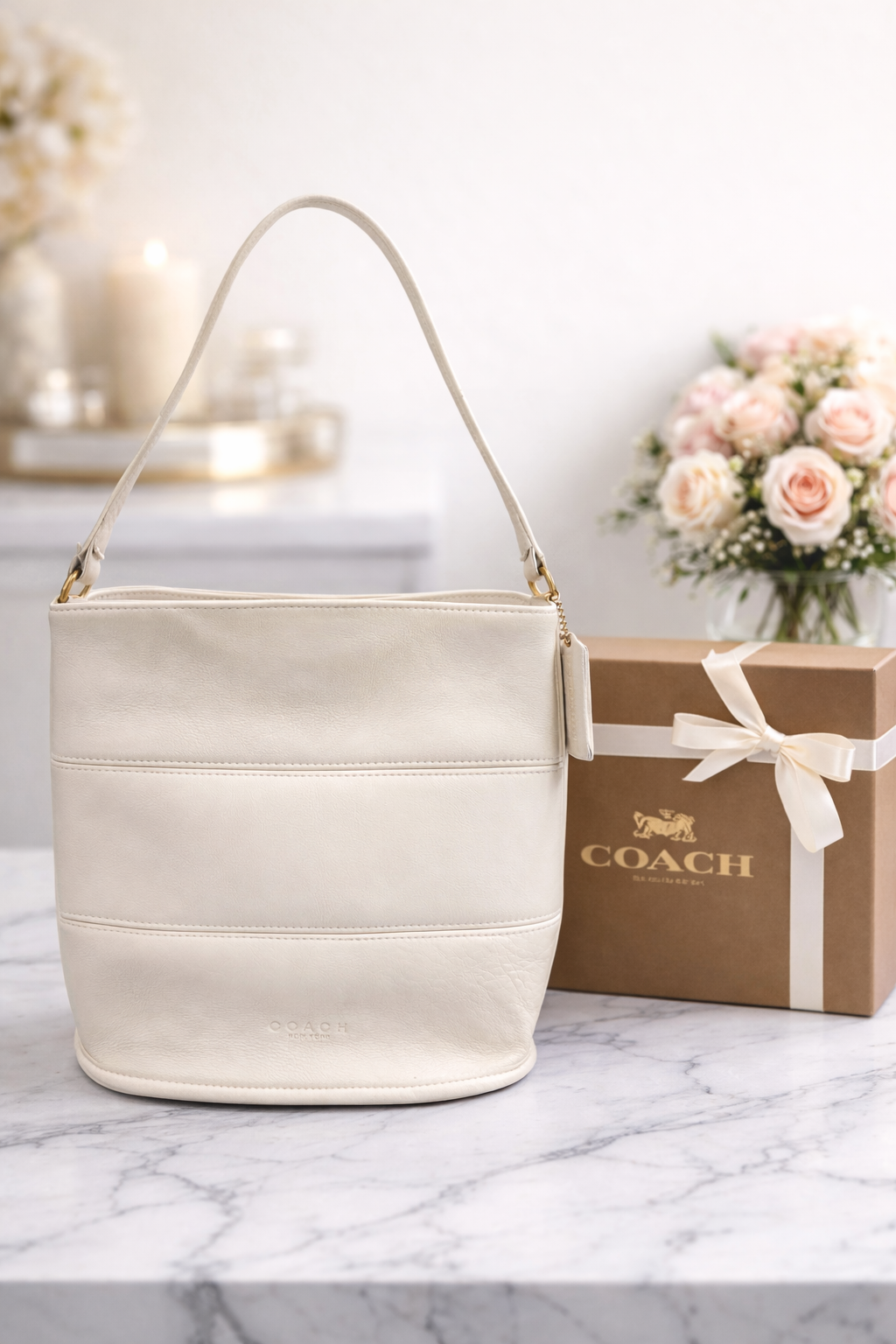 Vintage Coach Tribeca Classic Bucket Bag – Bone Leather