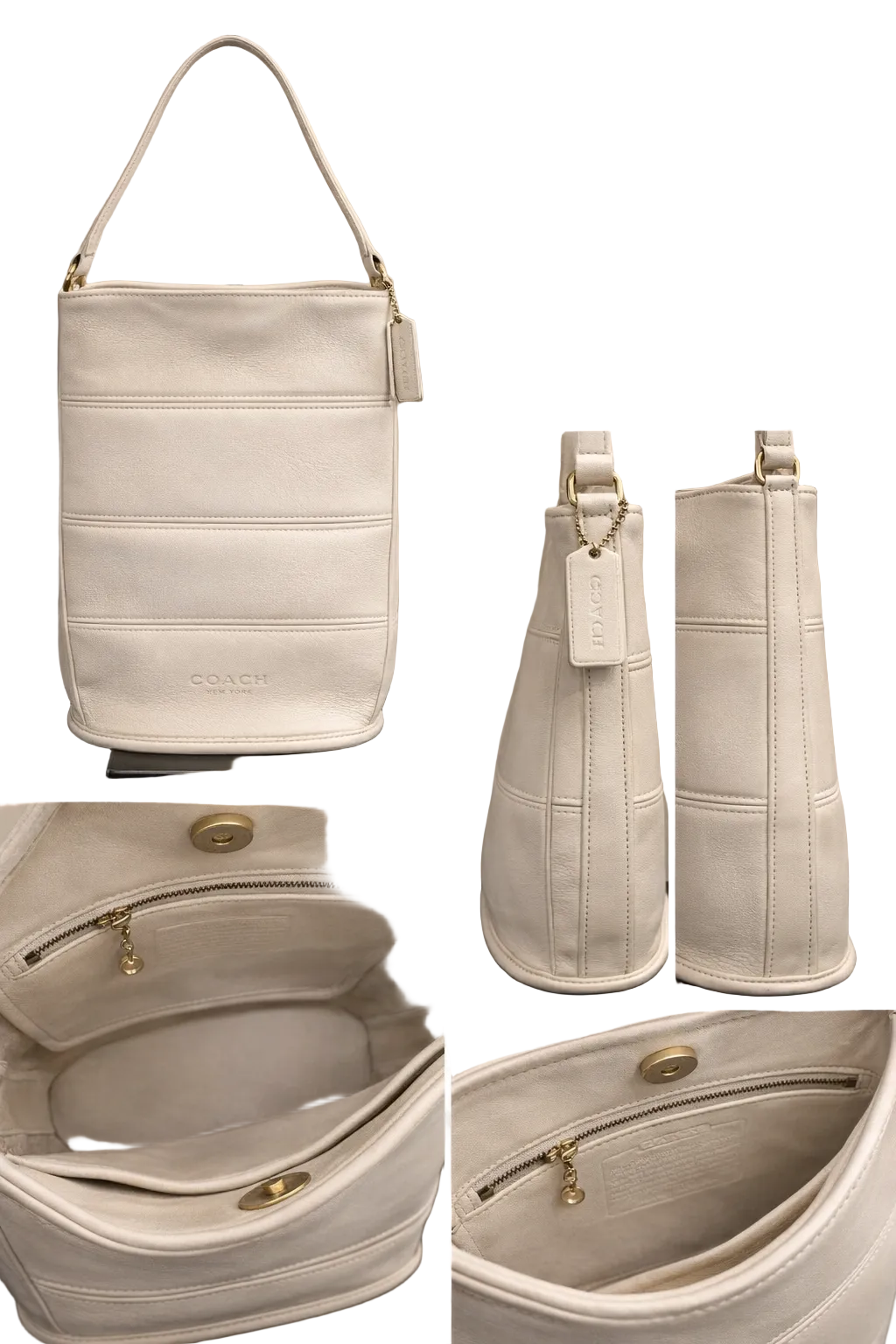 Vintage Coach Tribeca Classic Bucket Bag – Bone Leather