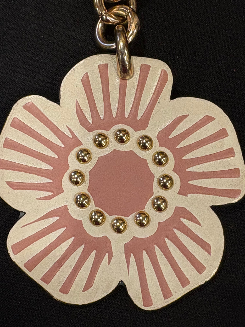 Coach Tea Rose Floral Bag Charm – Ivory/Pink