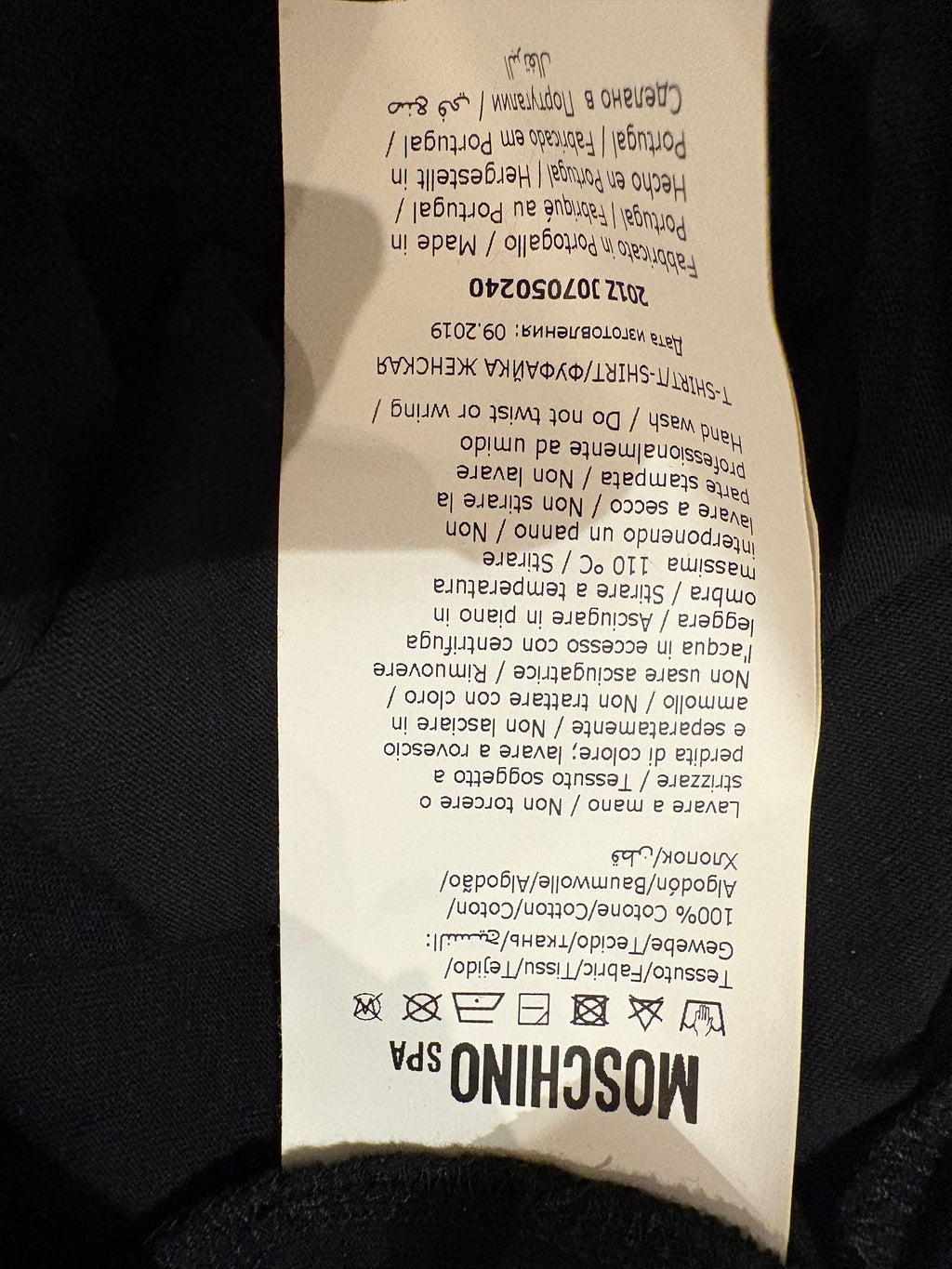 Moschino Couture Black Logo Tee – Size M