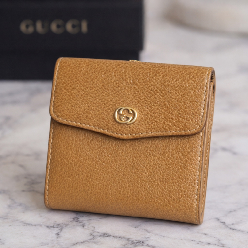 Gucci Vintage Tan Leather Wallet
