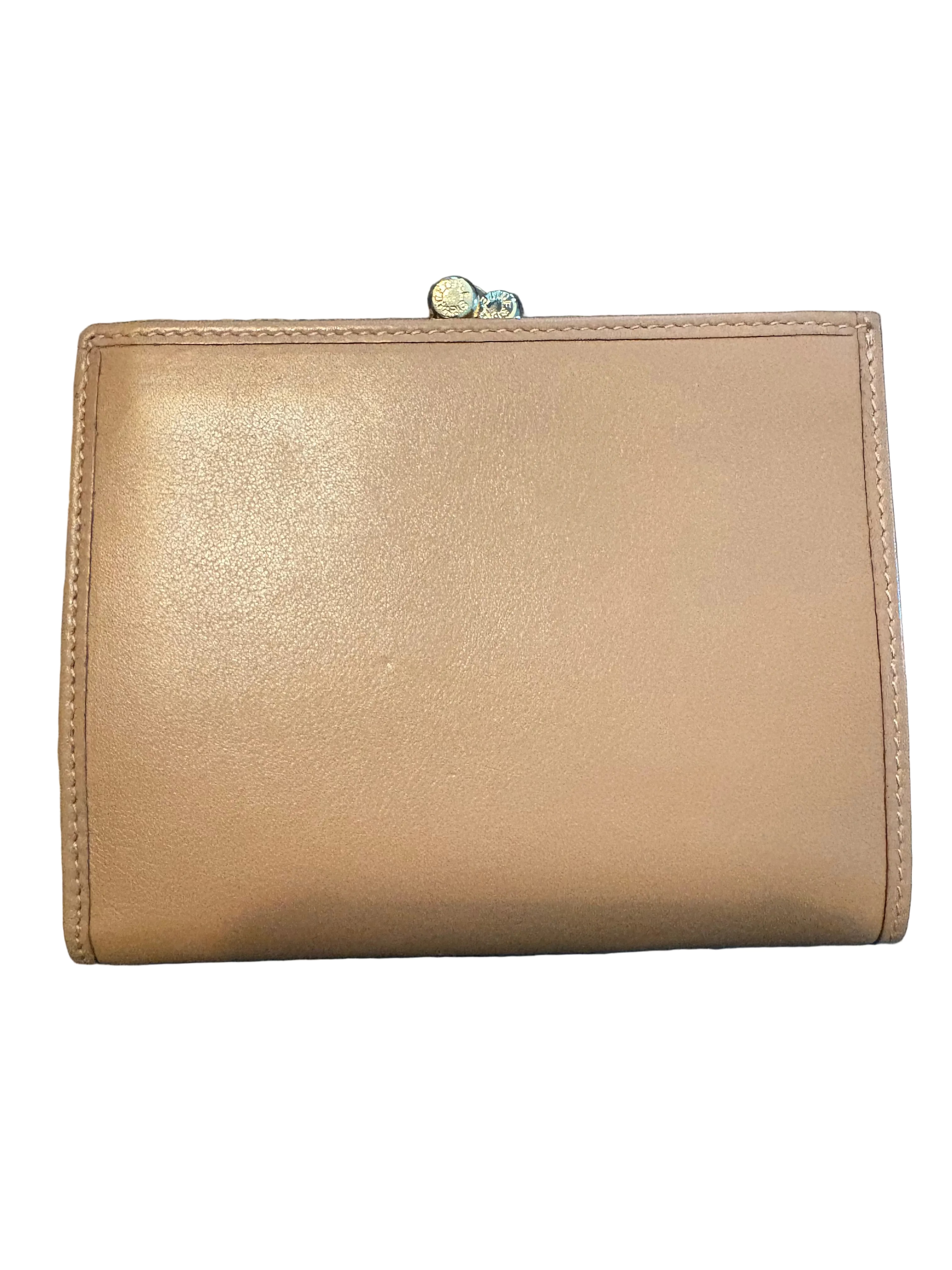 Celine Triomphe Leather Wallet – Tan