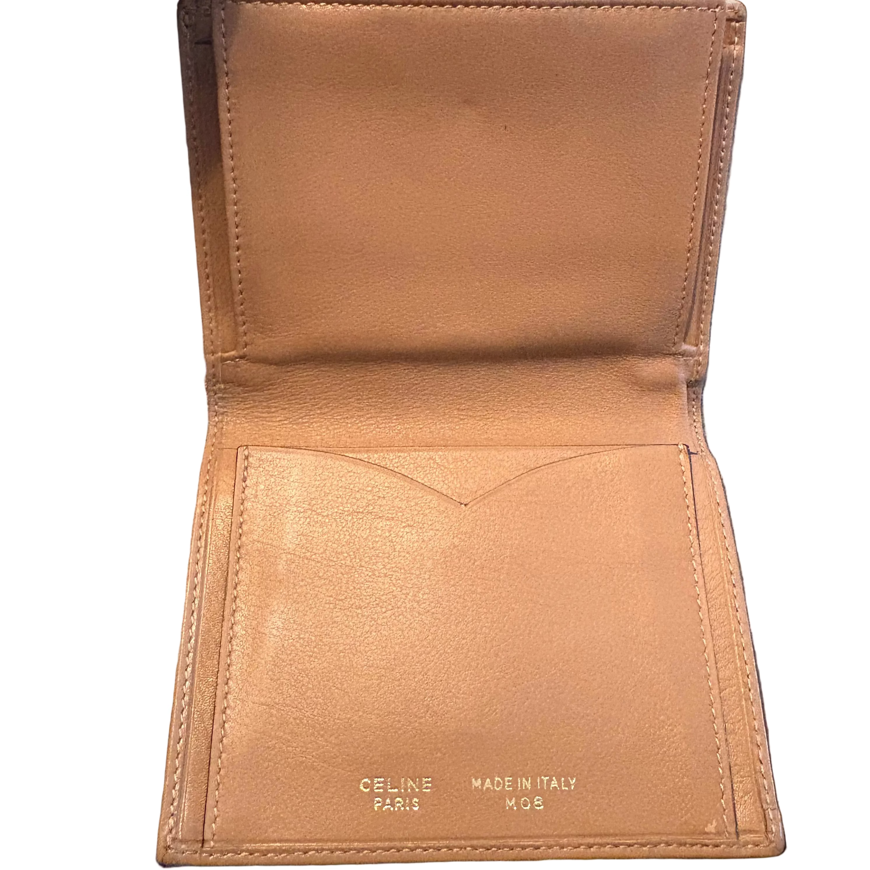 Celine Triomphe Leather Wallet – Tan