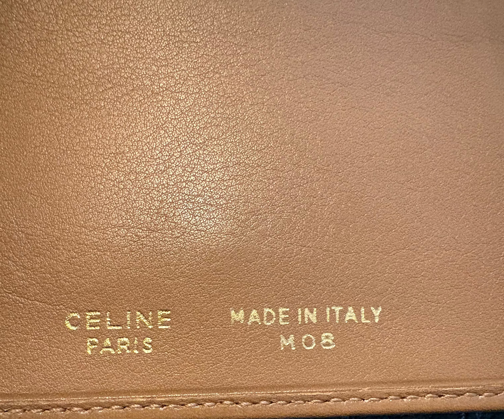 Celine Triomphe Leather Wallet – Tan