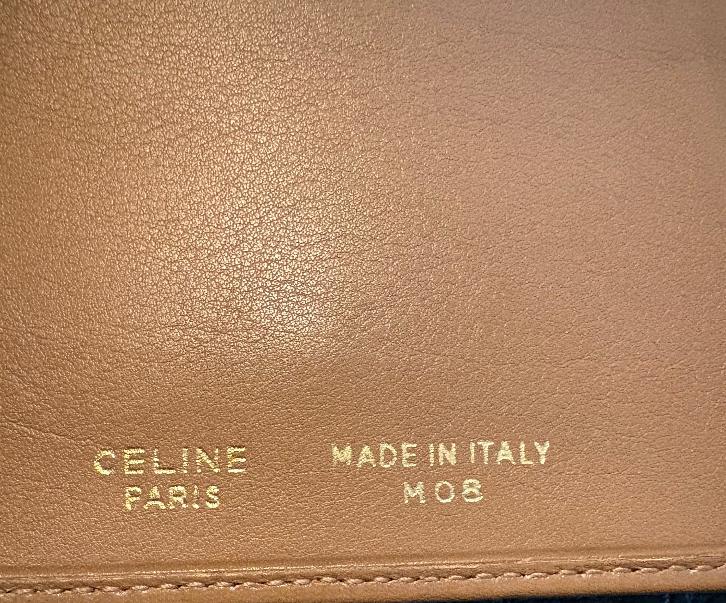 Celine Triomphe Leather Wallet – Tan