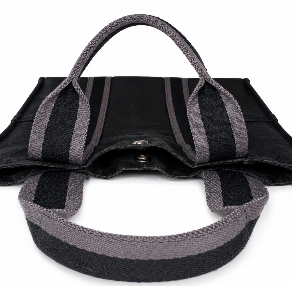 Hermès Paris Fourre Tout MM Tote – Black & Gray Canvas
