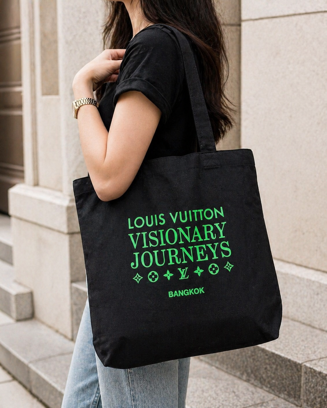 Louis Vuitton Visionary Journeys Bangkok Canvas Tote Bag