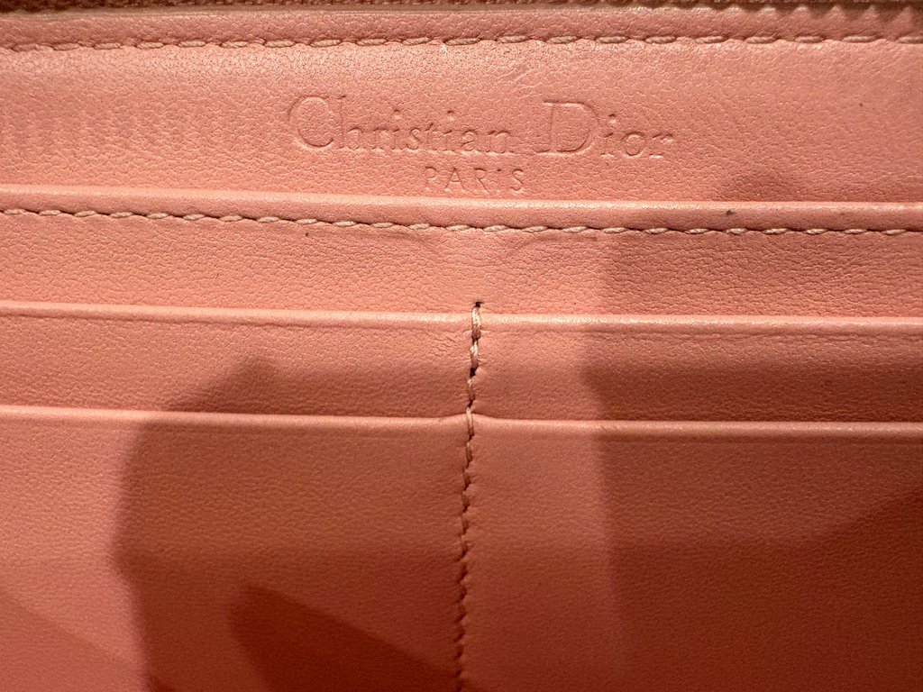 Christian Dior Lady Dior Zip-Around Wallet – Pink Cannage