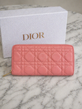 Christian Dior Lady Dior Zip-Around Wallet – Pink Cannage